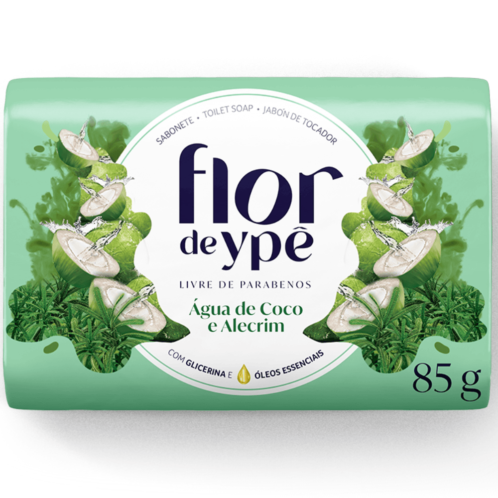 Sabonete Flor de Ypê Suave - Verde - Água de coco e alecrim - Glicerina e Óleos Essenciais - Image 1