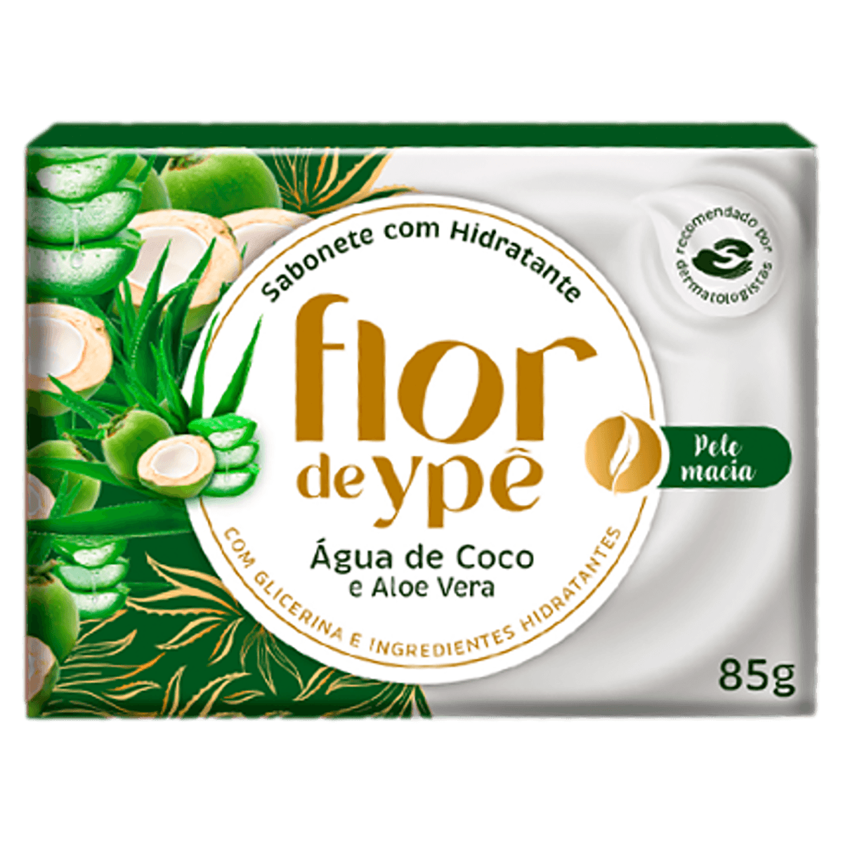 Sabonete Barra Hidratante Água de Coco e Aloe Vera Flor de Ypê Caixa 85g - Image 1